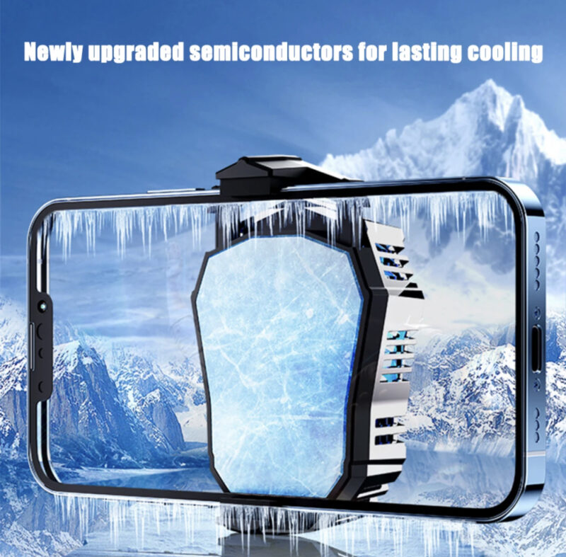 Magnetic Phone Cooler Turbo Cooling Fan with LED Lights 2-Speed Adjustable Universal Clip for All Smartphones - Image 2